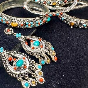 RJ GRAZIANO Cabochon Bangles and matching earrings.